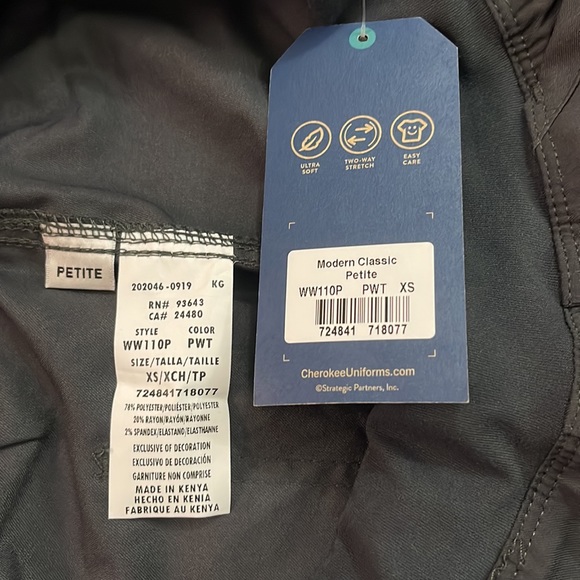 NWT Cherokee Workwear Revolution Scrub Pants Pewter XS - Picture 7 of 11